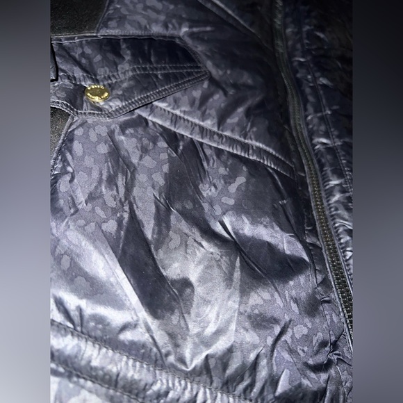 Michael Kors Womens Down Puffer Coat, Black w/leopard Print Size 2XL RN 79675 - Picture 4 of 15